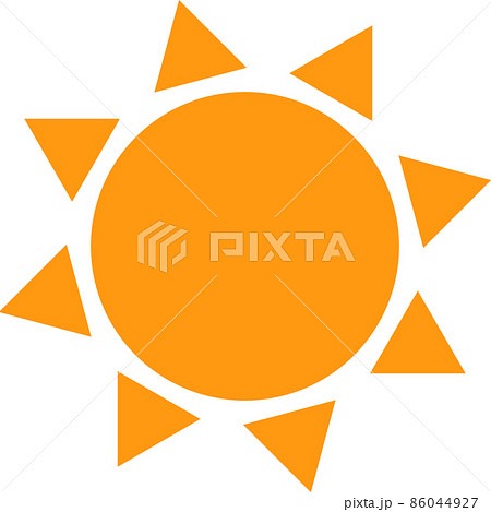 太陽のオレンジ色のシンプルなイラスト 太陽のオレンジ色のシンプルなイラスト 86044927