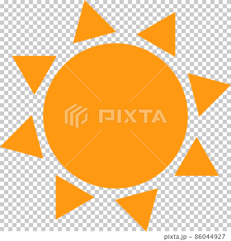 太陽のオレンジ色のシンプルなイラスト 太陽のオレンジ色のシンプルなイラスト 86044927