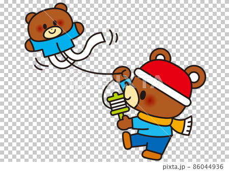Kids flying kites and enjoying the New Year Kids flying kites and enjoying the New Year 86044936