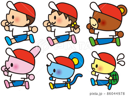 楽しい運動会体育祭で走る子供 86044978