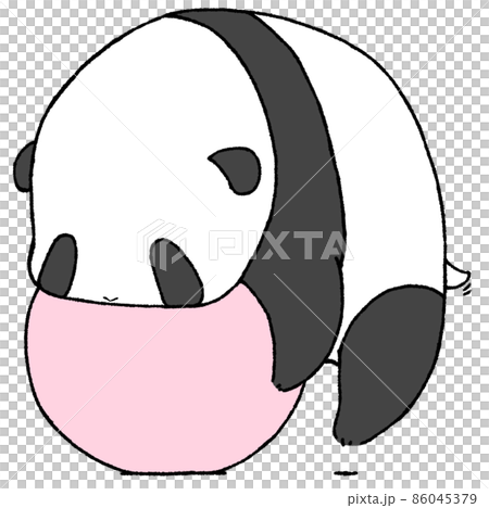Little panda playing with a ball Little panda playing with a ball 86045379