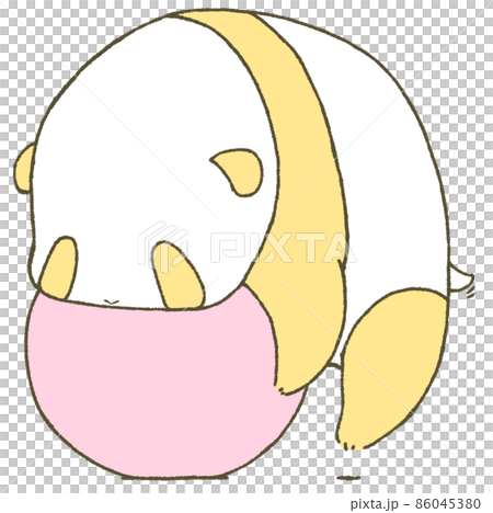 Young panda playing with a ball (yellow) 86045380