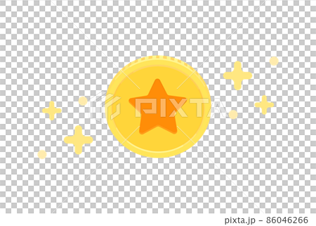 Glittering star-marked medals, coins, coins-simple money material 86046266