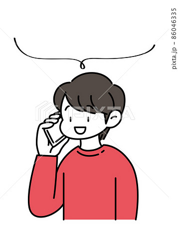 スマホで話す男性／吹き出し 86046335