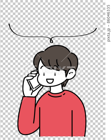 スマホで話す男性／吹き出し 86046335