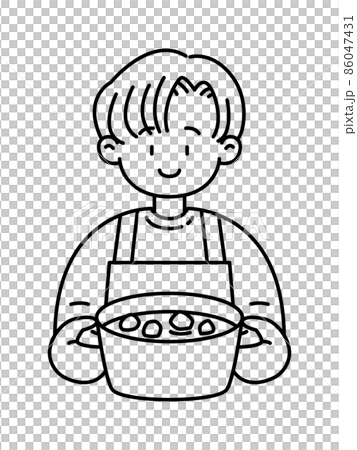 愛做菜的男人/畫線/鍋 86047431