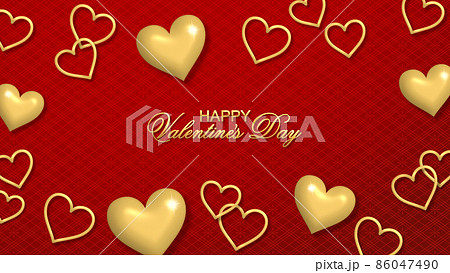 立体的なハートのバレンタイン背景デザインのイラスト素材