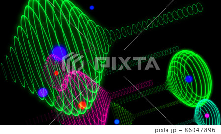 カラフル 3dcg コイル 背景 壁紙のイラスト素材