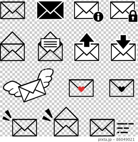 Simple illustration icon set for email Simple illustration icon set for email 86049021