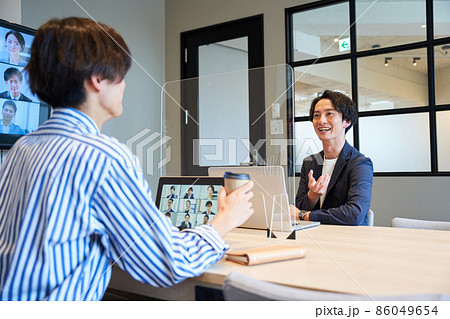 オンライン会議 ビデオ会議 テレビ会議 ウェブ会議 テレワーク ズーム会議 プレゼン オンライン会議 ビデオ会議 テレビ会議 ウェブ会議 テレワーク ズーム会議 プレゼン 86049654