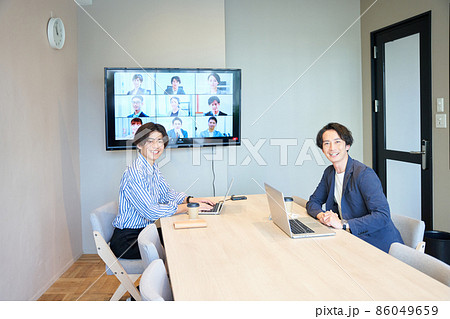 オンライン会議 ビデオ会議 テレビ会議 ウェブ会議 テレワーク ズーム会議 プレゼン オンライン会議 ビデオ会議 テレビ会議 ウェブ会議 テレワーク ズーム会議 プレゼン 86049659