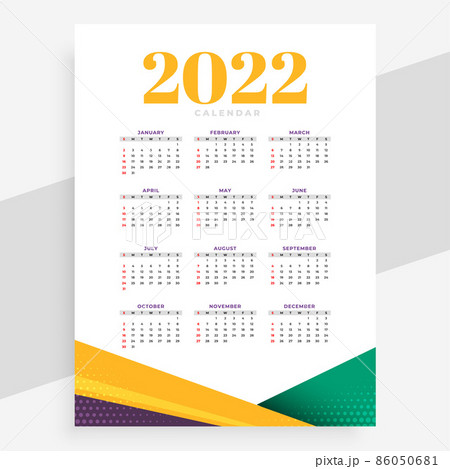 modern 2022 calendar design for new year 86050681