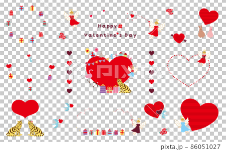 素材集-バレンタイン（2022）文字なしベク 86051027