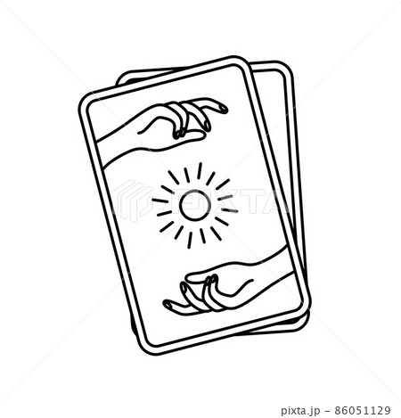 Tarot cards. Magical symbols doodles esoteric boho mystical hand - drawn elements stone crystals . Magical vector elements 86051129