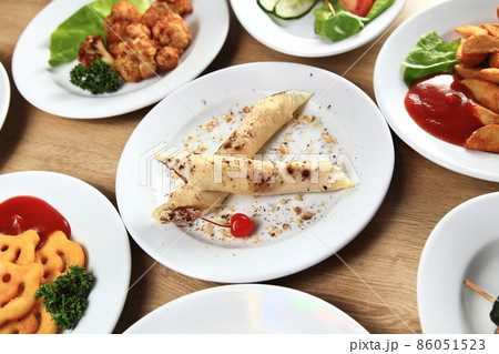 kebab,Burger and salads on the table kebab,Burger and salads on the table 86051523