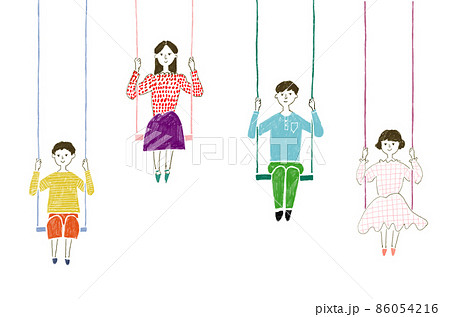 ブランコに座る家族 ブランコに座る家族 86054216