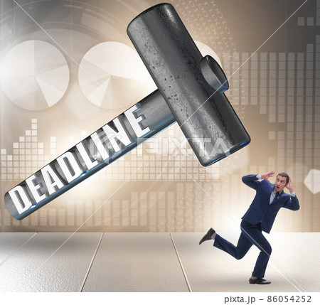 Businessman failing to meet the deadline Businessman failing to meet the deadline 86054252