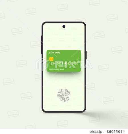 online banking app on smartphone front view 86055014