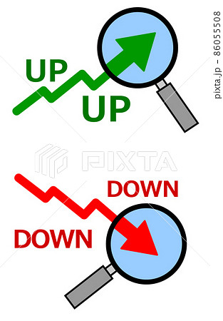 データを示す矢印の先端を拡大するイラスト データを示す矢印の先端を拡大するイラスト 86055508