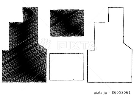Quitman and Oktibbeha County, Mississippi (U.S. county, United States of America, USA, U.S., US) map vector illustration, scribble sketch map 86058061