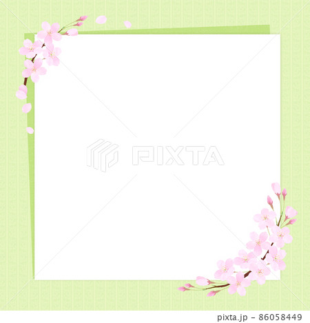 桜フレーム 壁紙 桜 さくら サクラ ソメイヨシノのイラスト素材