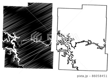 Benton County, Missouri (U.S. county, United States of America, USA, U.S., US) map vector illustration, scribble sketch Benton map 86058451