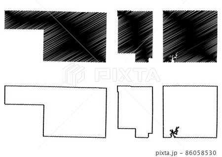 Clinton, Crawford and Christian County, Missouri (U.S. county, United States of America, USA, U.S., US) map vector illustration, scribble sketch map 86058530