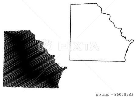 Clark County, Missouri (U.S. county, United States of America, USA, U.S., US) map vector illustration, scribble sketch Clark map 86058532