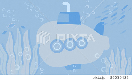 潜水船のある海の背景 86059482