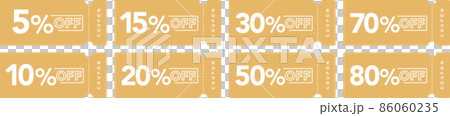 5%〜80%オフのクーポンのベクターデザインセット 86060235