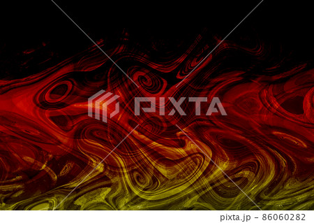 マーブリングの透かし模様のある緑から赤、黒へのグラデーション 86060282