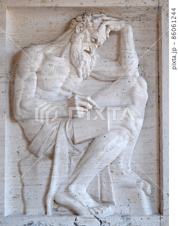 Saint Jerome bass relief by Ivan Mestrovic, San Girolamo dei Croati church in Rome, Italy Saint Jerome bass relief by Ivan Mestrovic, San Girolamo dei Croati church in Rome, Italy 86061244