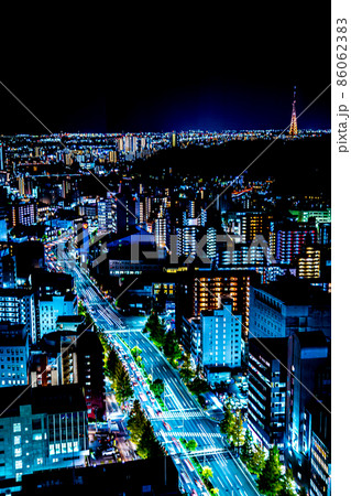 SS30から望む仙台市中心部の夜景（宮城県仙台市） 86062383