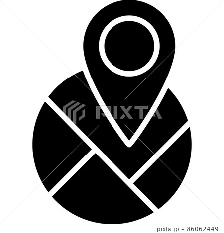 Circle Location Glyph Icon Vector 86062449