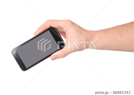 Man hand holding the smartphone Man hand holding the smartphone 86065341