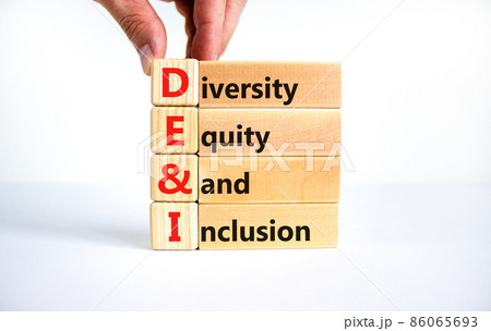 DEI, Diversity, equity and inclusion symbol. Concept words DEI, diversity, equity and inclusion on wooden cubes on beautiful white background. Business, DEI, diversity, equity and inclusion concept. DEI, Diversity, equity and inclusion symbol. Concept words DEI, diversity, equity and inclusion on wooden cubes on beautiful white background. Business, DEI, diversity, equity and inclusion concept. 86065693