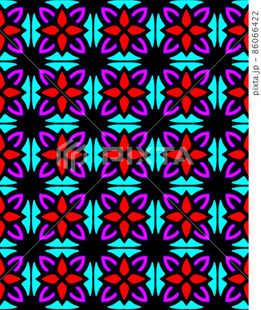 Seamless pattern of dark colors and flower shapes 86066422
