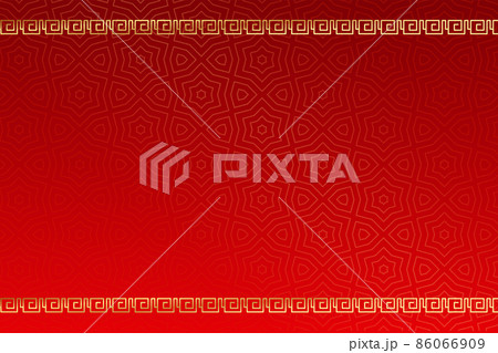 red chinese pattern background with golden borders 86066909