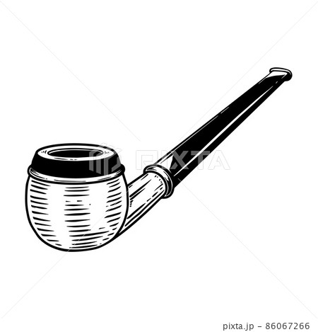 Illustration of smoking pipe. Design element for logo, label, sign, emblem, poster. Vector illustration 86067266