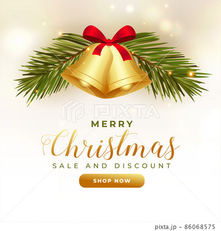 realistic christmas bell decoration sale background 86068575