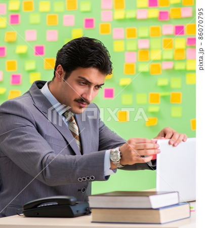 Businessman with many conflicting priorities 86070795