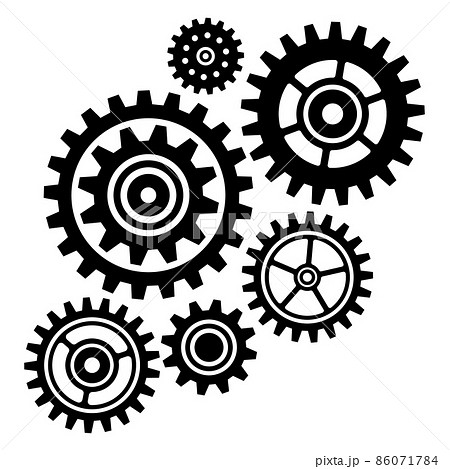 歯車のシルエットイラストのイラスト素材