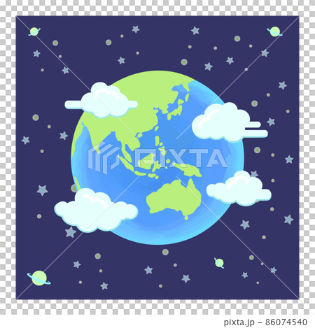 Illustration of the earth floating in space Illustration of the earth floating in space 86074540