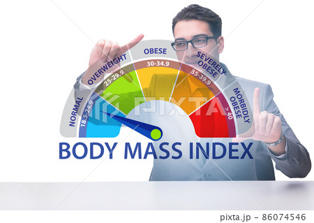 Concept of BMI - body mass index with nutritionist Concept of BMI - body mass index with nutritionist 86074546