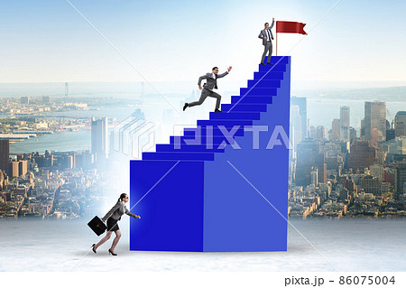 Career ladder concept with the businessman 86075004
