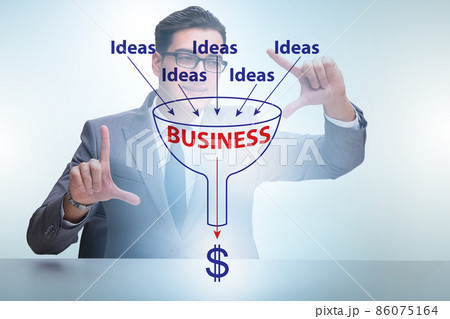 Businessman in ideas generation concept 86075164