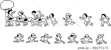 子供の学校生活歳時記遊び 86075173