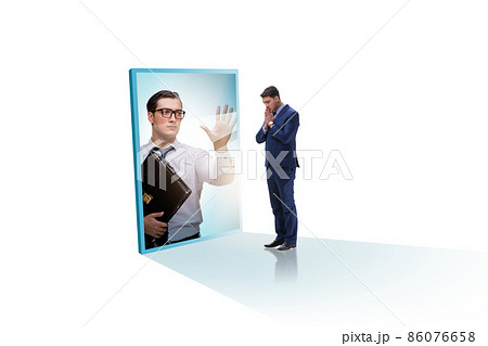 Young businessman in alter ego concept Young businessman in alter ego concept 86076658