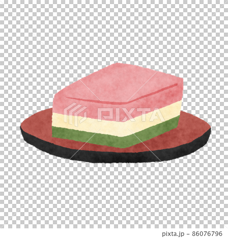 Hand-painted illustration material of Hishi mochi Hand-painted illustration material of Hishi mochi 86076796