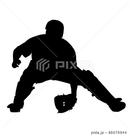 Sliding Baseball Player Silhouette Clip Art